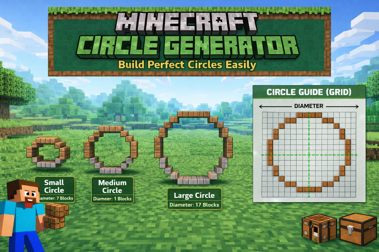Minecraft Circle Generator Tool - Create perfect circles with instant download and blueprint copy
